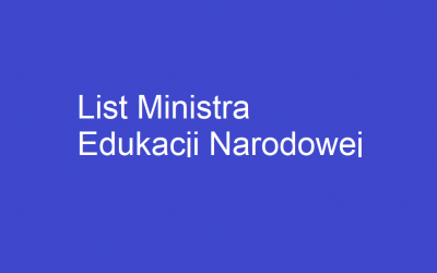 List Ministra Edukacji Narodowej z okazji rozpoczęcia roku szkolnego 2020/2021